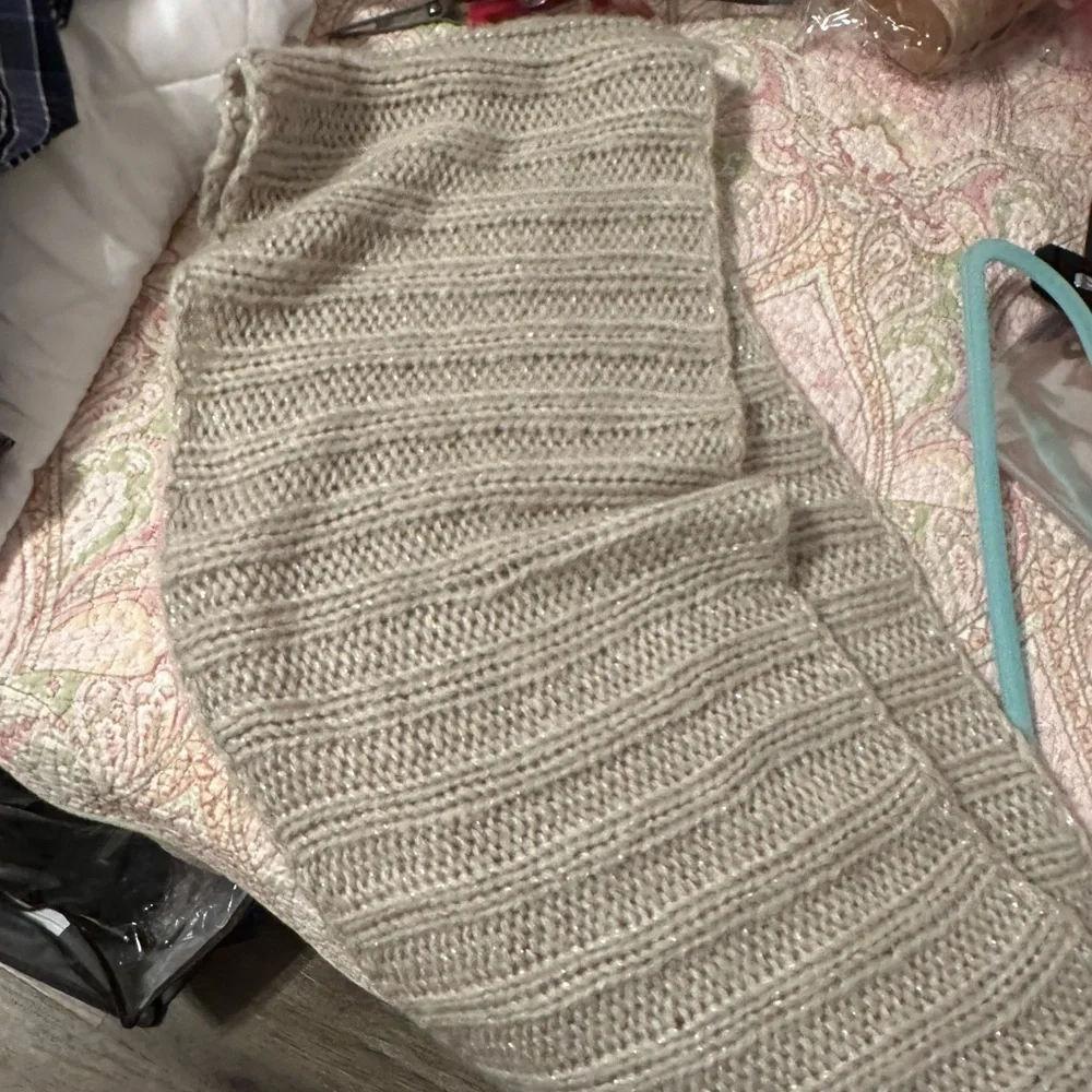 Cozy Beige Knit Scarf